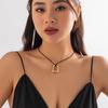 Ingemark Vintage Black Leather Braid Wax Cord Chain Necklace for Women Goth Hollow Out Love Heart Pendant Choker Y2k Jewelry New