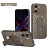 Carbon Fiber Invisible Stand Holder Built-in Magnetic Ring Case for Poco F7 Ultra POCO F7 Pro X7 Pro M6 C75 C71 C65 C61 Cover