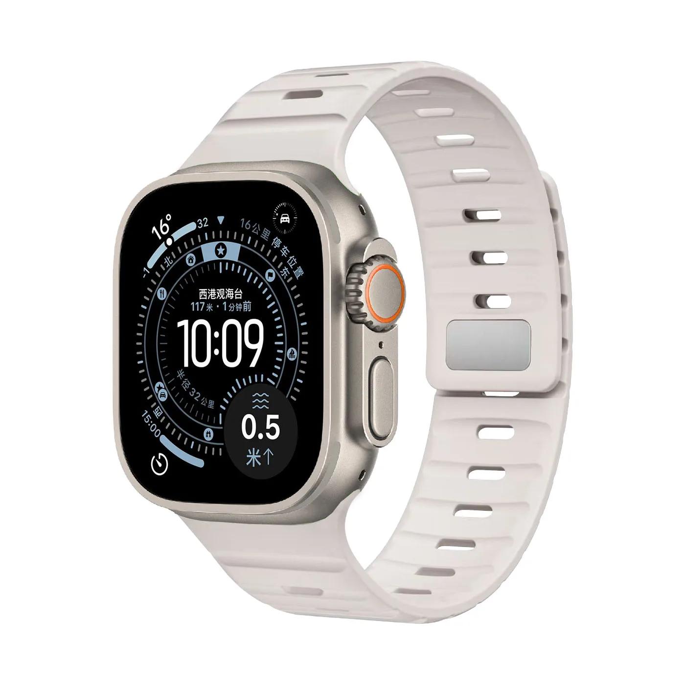 

Magnetic Silicone Strap for Apple Watch Ultra 3 2 1 49mm Band Series 11 10 46mm 42mm/9 8 7 45mm 41mm Bracelet iWatch 6 5 4 SE 3 S11-10 42mm 40 41mm