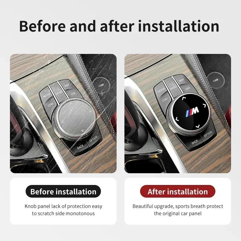 -Car Multimedia Knob Button Cover Sticker For BMW 3 5 Series X3 X4 X5 X7 G01 G02 G05 G06 G07 F10 F30 G11 F15 3GT G20 G30 6GT G32