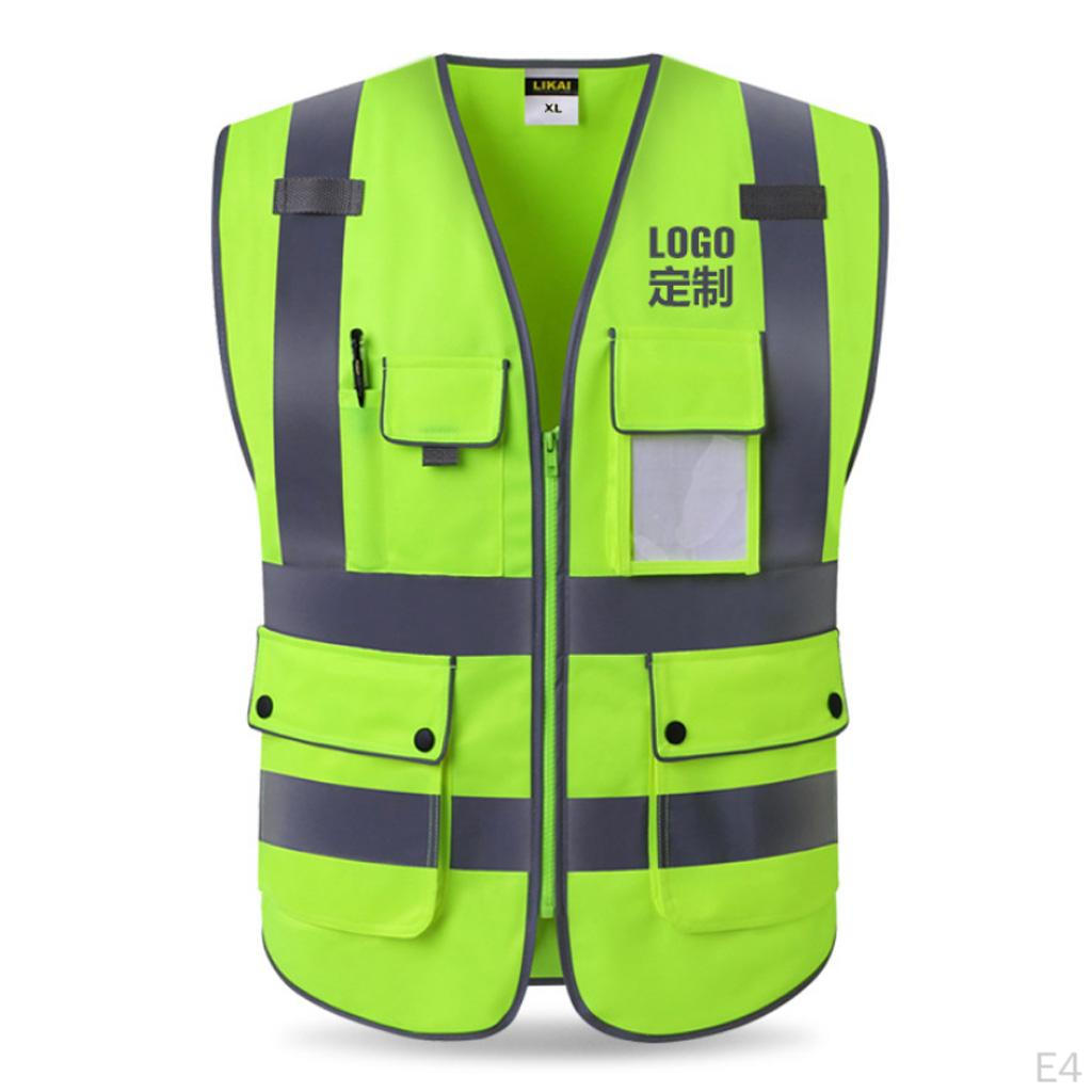 Waistcoat with Pockets, Zipper, Reflective