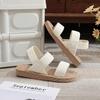 Women's Summer Casual Outdoor Sandals with Imitation Hemp Rope Sole - Flat Bottom Fashion Slippers