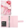 A6 Purple Marble with Calculator Money Budget Planner Binder Zipper EnvelopesCash Envelopes For Budgeting Money Organizer Binde