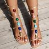 Fashion Women Sandals Bohemian Style Solid Color Open Toe Flat Shoes Women 2025 New Summer Luxury Designer Sandals Sandalias De Mujer