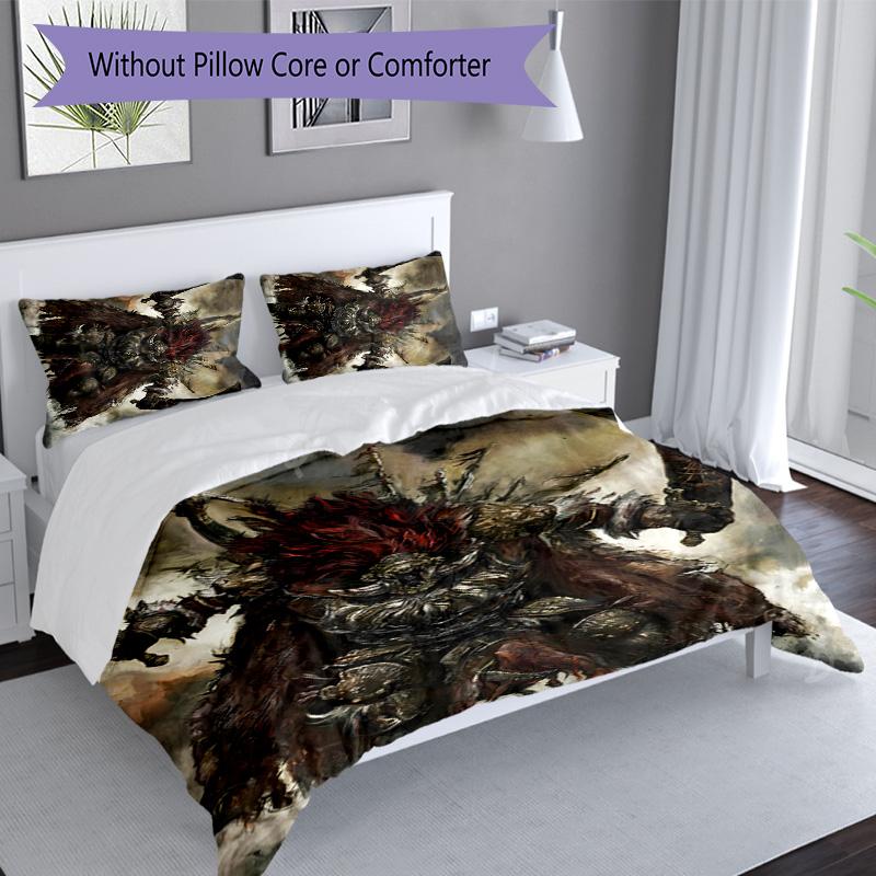 3pcs Game E-ELDEN R-RING pattern bedding set duvet cover set includes duvet cover &pillowcases, perfect all season bedroom decoration & gift
