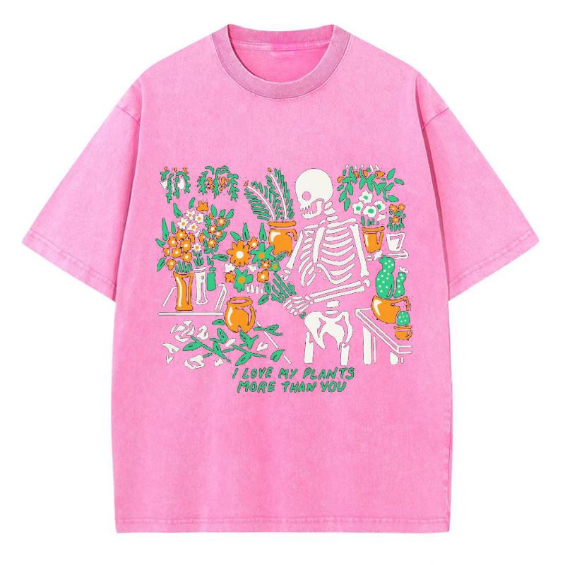 Harajuku Style Loose Couple T-shirt Skull Print High Quality Imitation Denim Elastic Fabric Summer Product