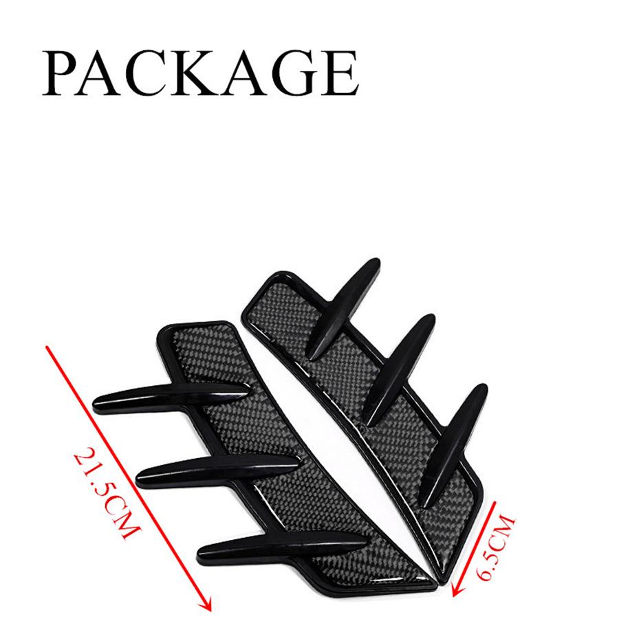 Carbon Fiber Look Car Front Fender Side Air Vent Cover Trim Shark Gills Stickers