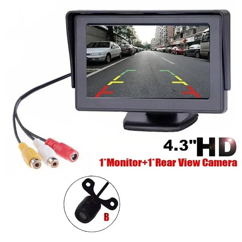Car Reverse Monitor with Rear View Camera Backup Camera Kit Back Up Car Monitor Display Parking System Rearview Reverse Monitor B
