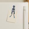 3D Printed Skeleton Refrigerator Magnet Halloween Poseable Skeleton Figurine with Movable Joints Articulated Gothic Skeleton Magnetic Fridge Ornament
