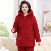 Elderly Women's Winter Hooded Quilted Pajama Set