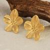 Petals Stud Earrings Gold Stainless Steel Flower Earrings for Sensitive Skin Luxury Minimalist Jewelry for Women Daily
