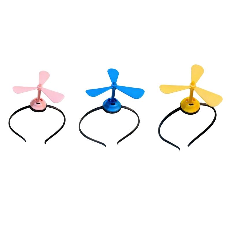 Creative Funny Windmill Hairband With Elastic Band Comfortable For Long Wear At Parties Safe Bamboo-copter Hairband