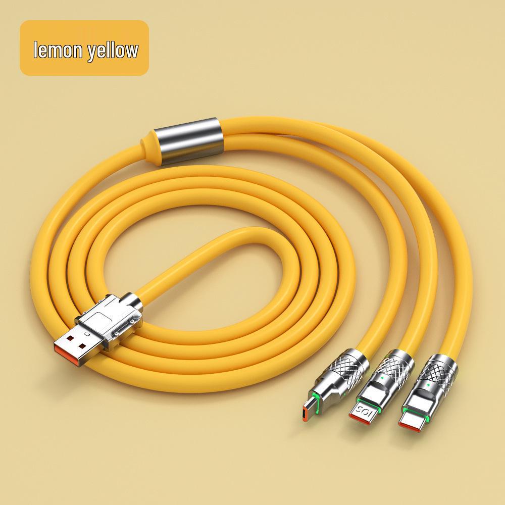 8-Color Fast Charging Zinc Alloy 3-in-1 Mecha Data Cable