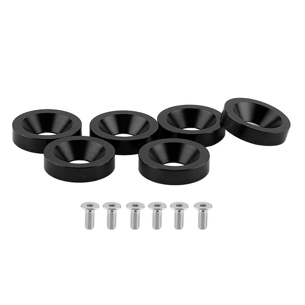 Bolt, M8 Fender Washer-Qiilu6pcs Car Bike Fender Bumper License Plate Frame Engine Cover Washer/Bolt Kit (Black)