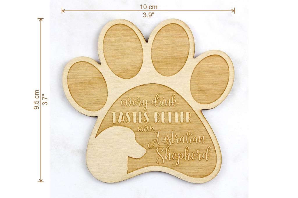 Pastor Australiano - Porta-copos, porta-copos gravado com cão, presente para amante de cães da marca Art-Dog