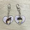 [USED] Detective Conan Conan Exhibition Korea Heart Keychain Ran Mouri Shinichi Kudo