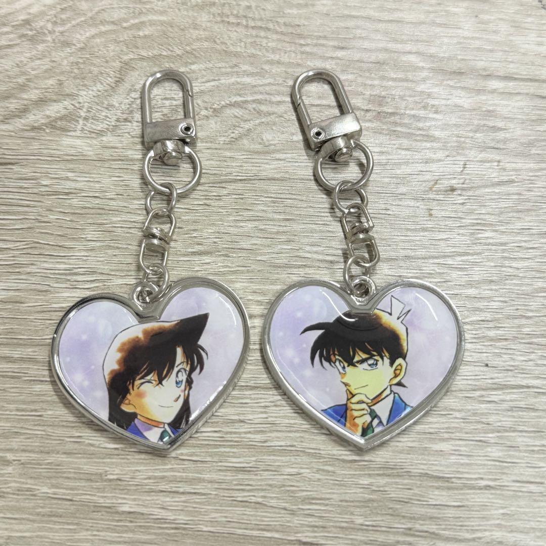 

[USED] Detective Conan Conan Exhibition Korea Heart Keychain Ran Mouri Shinichi Kudo