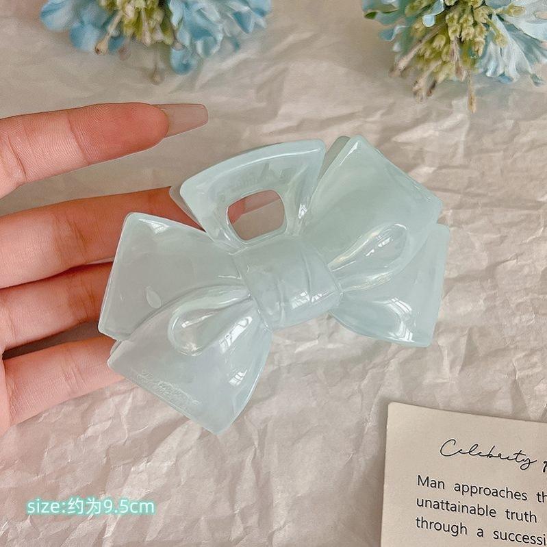 Mint Blue Bowknot Hair Claws for Women Girl Star Shaped Hairpin Big Size Shark Clamp Minimalism Sweetie Fashion Hair Accessories