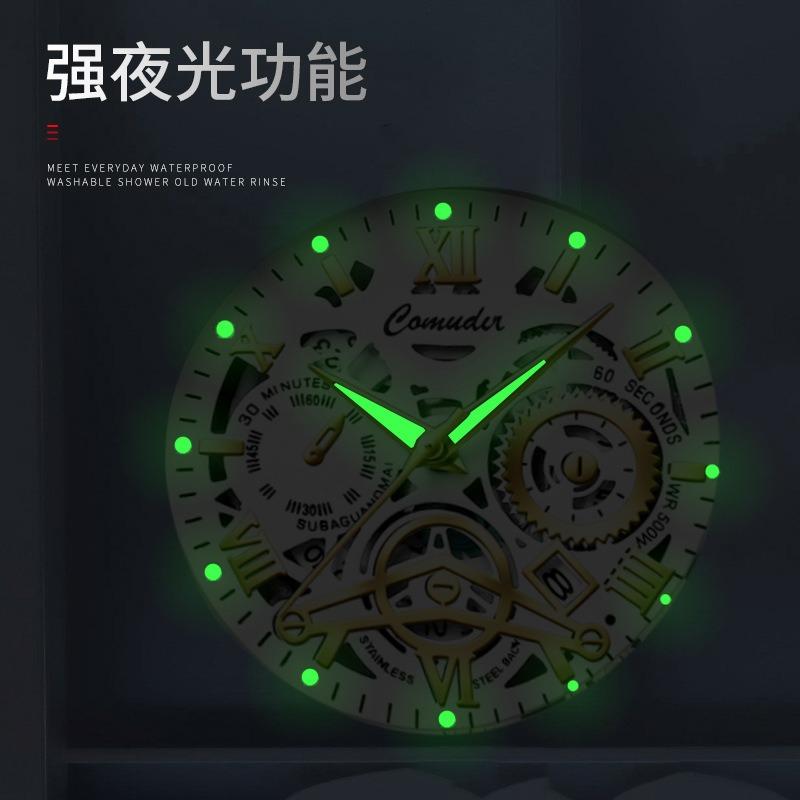 Hollow Men's Watch Men's Calendar Fashion Quartz Watch