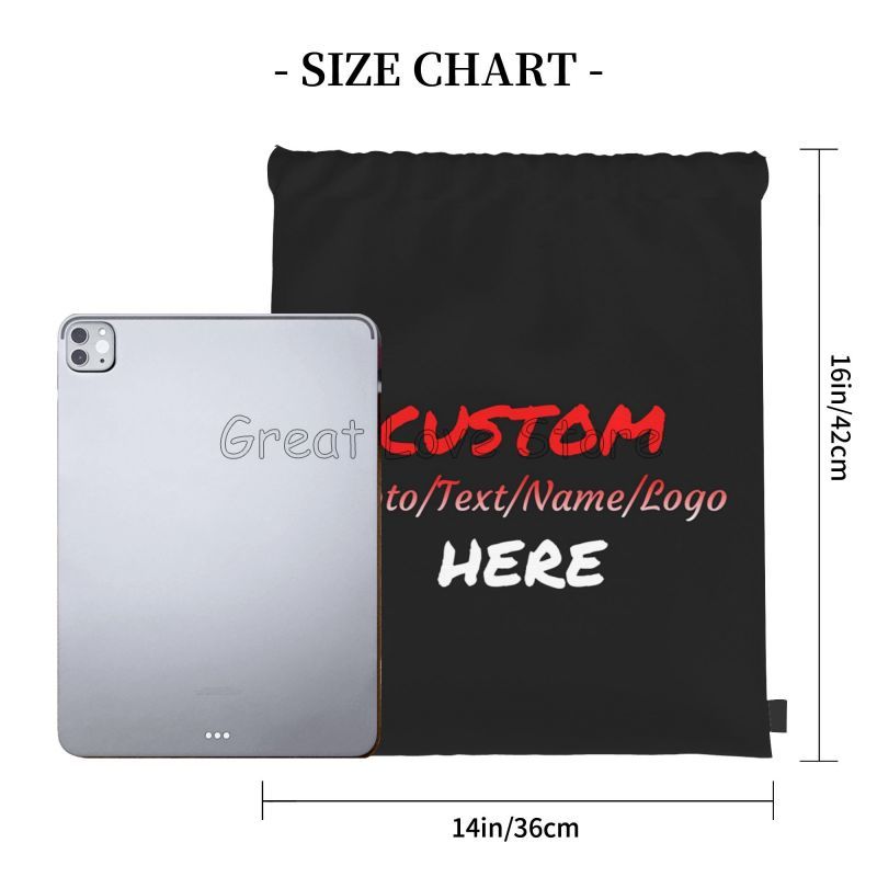 Custom Your Design Text Photo Logo Drawstring Backpack Bags Lightweight Foldable Gym Sports Sackpack Sacks for Training