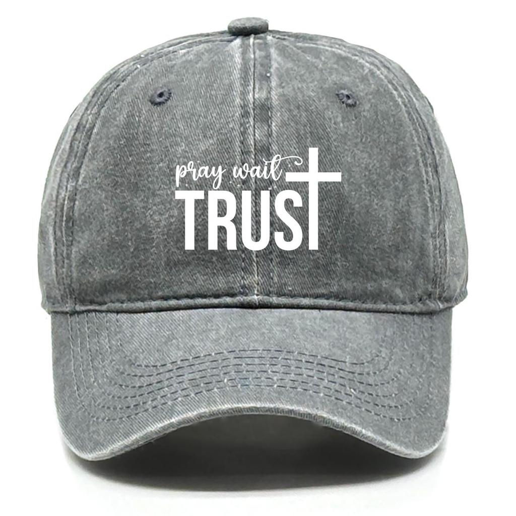 TRUST" Cross Print Snapback Baseball Cap, Sports Hat Simple Casual Solid Color Fit Adjustable Sun Hat