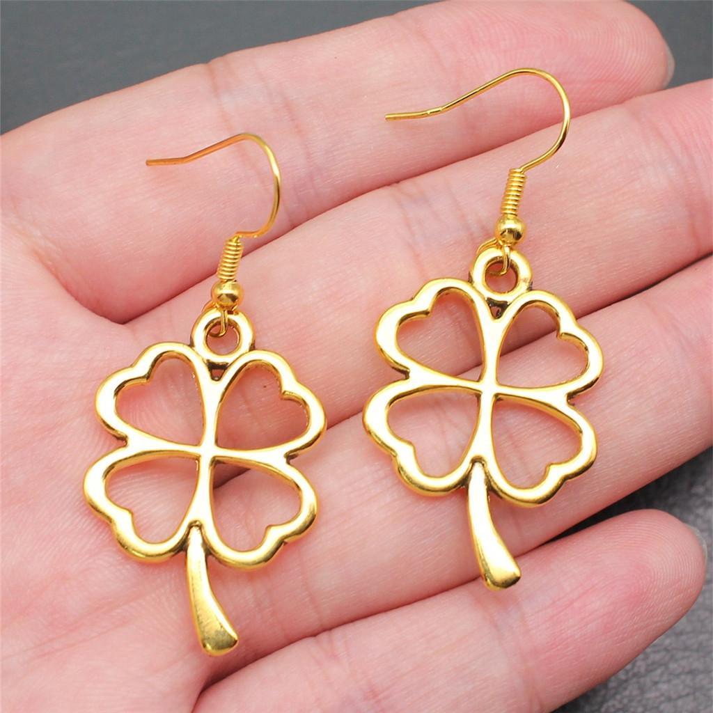 Drop & Dangle Earring Plant Four-Leaf Clover Cactus Vintage Jewelry SuppliesEarring Size 18x19mm QE021