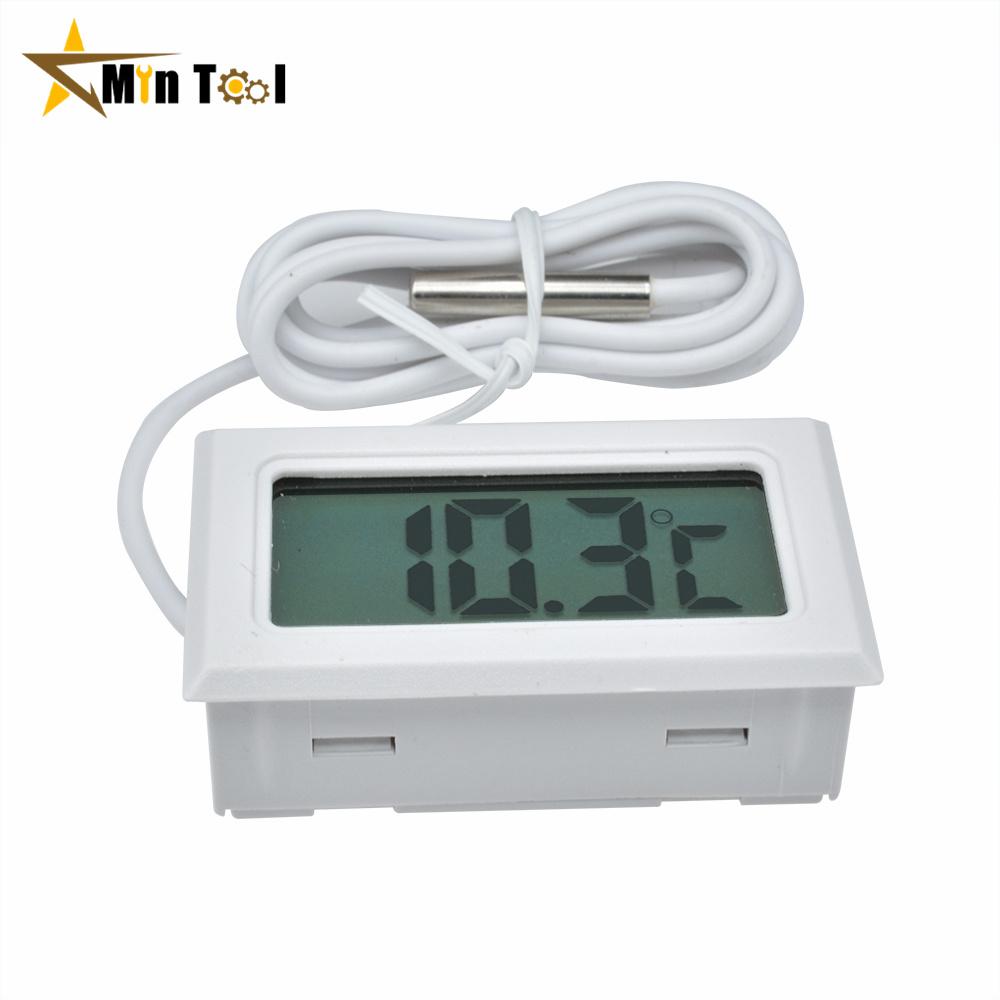 LCD Digital Thermometer Aquarium Car Water Bath Temperature Tester Detector Monitor Embedded 1M Temperature Senor Cable FY-10
