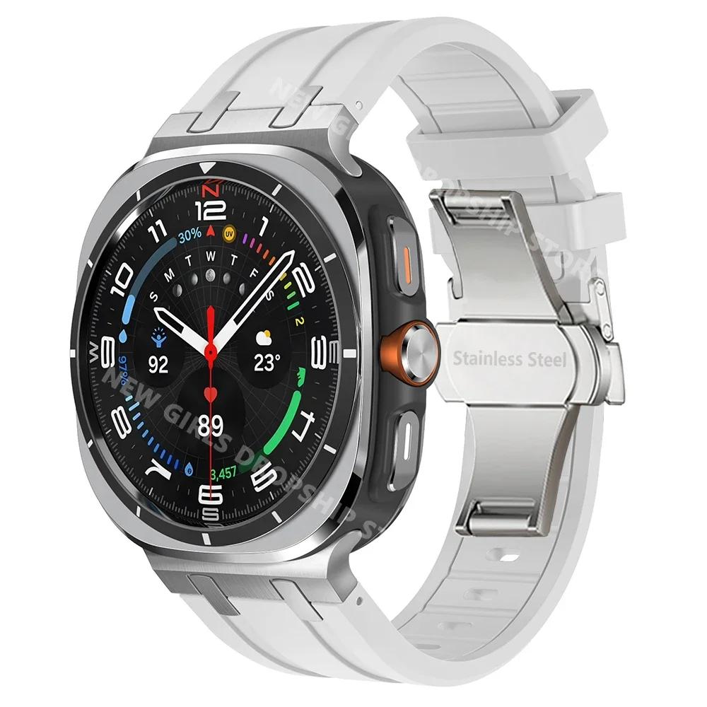 AP Silicone Loop Strap for Samsung Galaxy Ultra 47mm Luxury Men Sports Band for Samsung Galaxy Ultra Butterfly Buckle Watchband