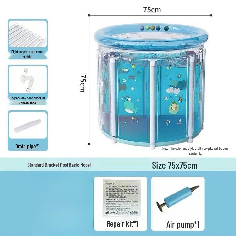 Children's Foldable Bathtub: Thickened Transparent Bath Barrel & Baby Swimming Pool