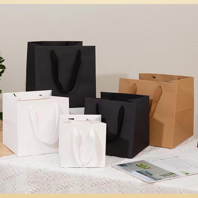 Square Paper Gift Bag for Flowers & Basketball Birthday with Simple Ins Style