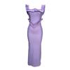 Purple Beaded Bandage Evening Dress - Sleeveless Socialite Style