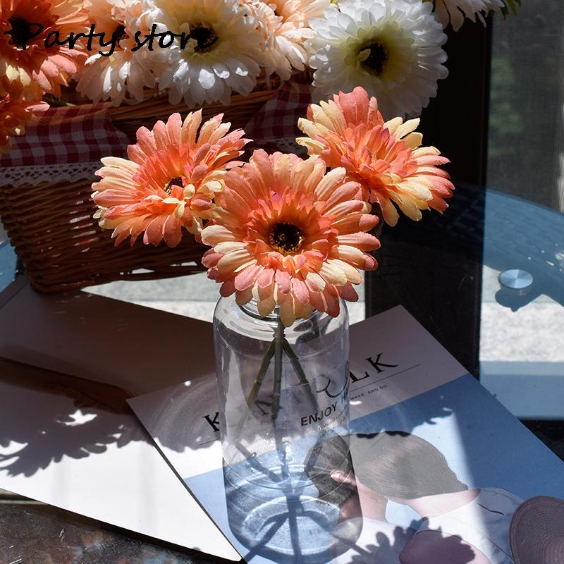 Artificial Silk Gerbera Flowers Wedding Home Decoration Fake Daisy Chrysanthemum Party Home Decoration 3Pcs 6Pcs Batch of 23cm
