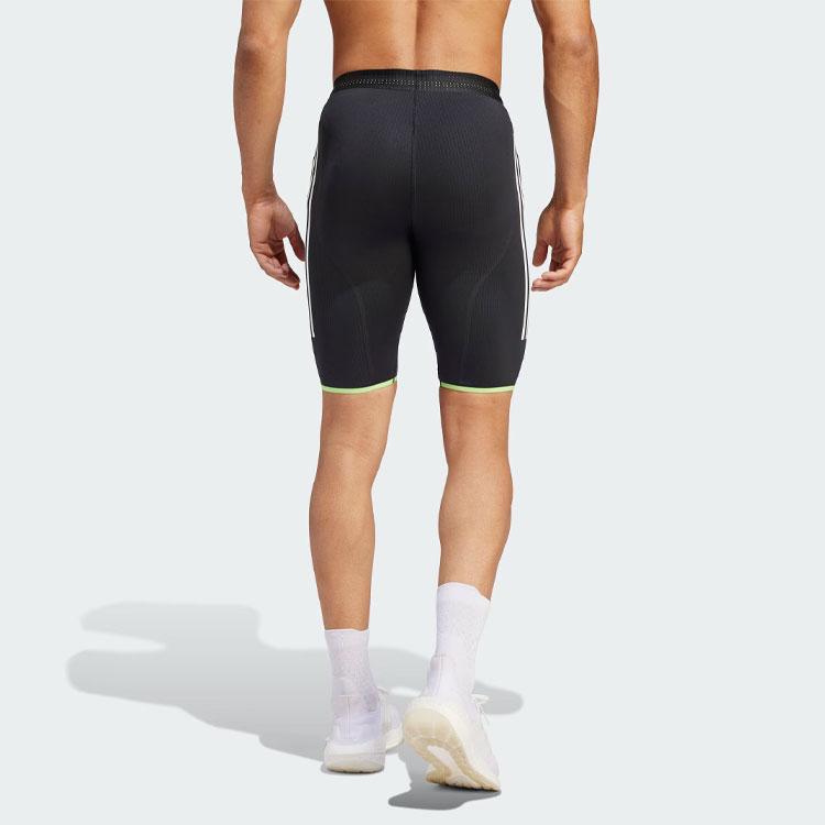 Adidas Colanți scurți de alergare Adizero Design cu dungi color block Casual Respirabili Talie medie Pantaloni scurți sport pentru bărbați Pantaloni scurți Negru IL1499