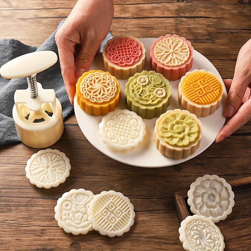 

Форма для лунных пряников Праздник середины осени Ручной пресс Штампы для печенья Цветок Вишня Лев Узор Плунжеры Инструменты для украшения выпечки