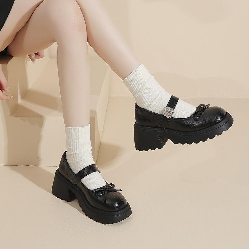 Silver Xiaoxiangfeng French Platform Mary Jane Shoes Women's 2025 New Summer Skirt Small Leather Shoes Thick Heel Single Shoes