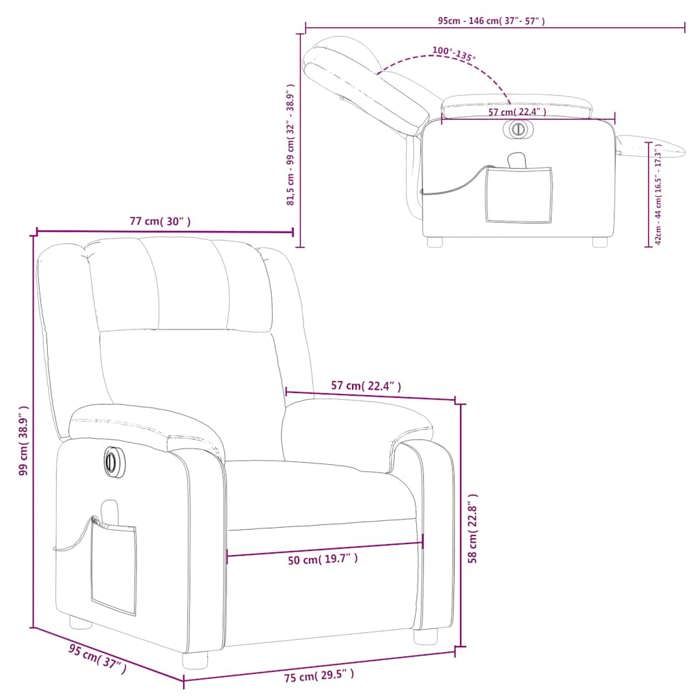 VidaXL Electric Reclining Massage Armchair Dark Green Fabric 3205196