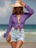 Women's Summer Beach Long Sleeve Cover-Up Cardigan Bikini Top