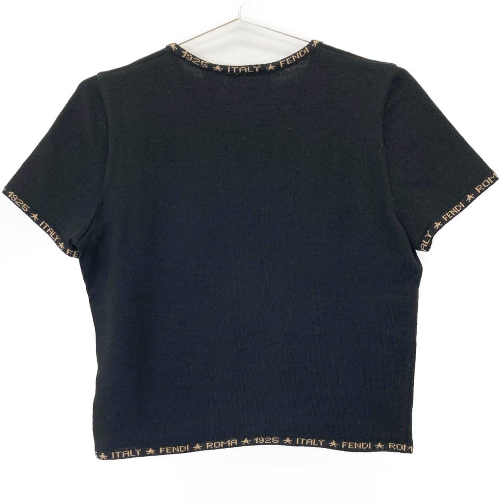Fendi 1525637 Short-sleeved Knit Tops 42 blackUsed