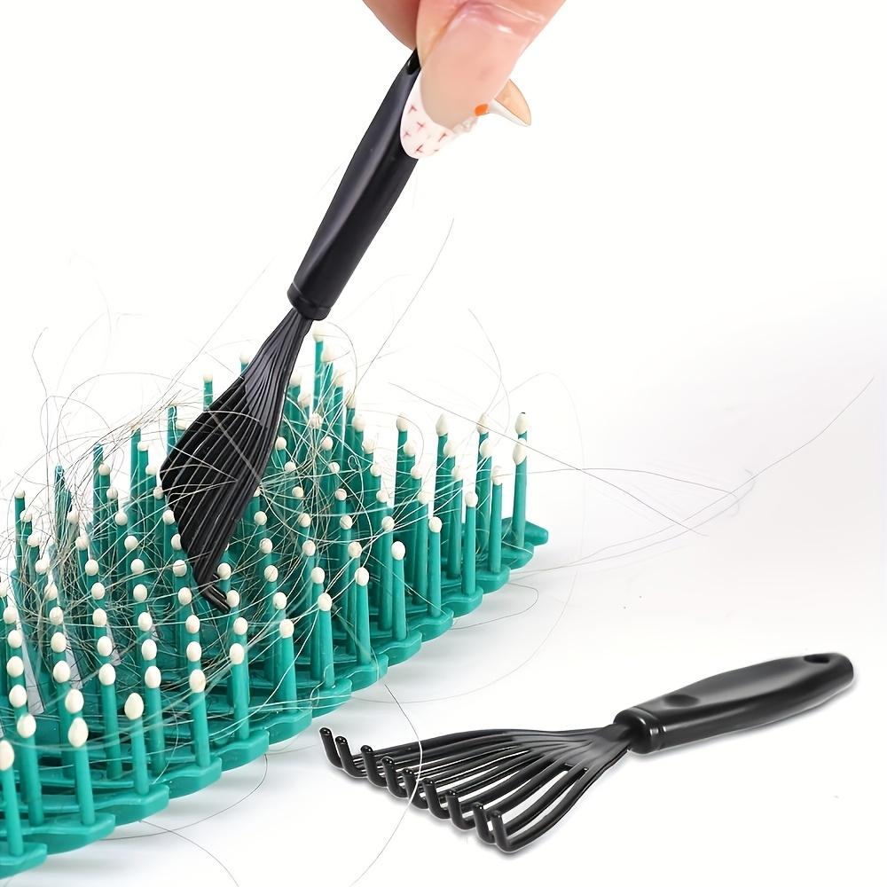 [Hair Brush Cleaner] 1pc Plastic Mini Hair Brush Cleaner with Ergonomic Handle - Detangling & Hair Removal Tool for Long Hair,Durable Plastic Bristles