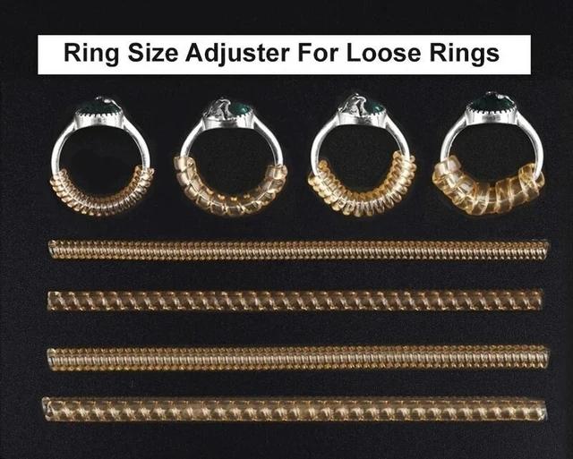 1/4pcs Ring Size Reducer Tools Spiral Spring Based Rings Adjust Invisible Transparent Tightener Resizing Tool Jewelry Guard