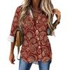 Women Printed Shirt Fashion 2025 New Spring and Autumn Casual Elegant Long Sleeve Lapel Top Street Style Personalized Shirt