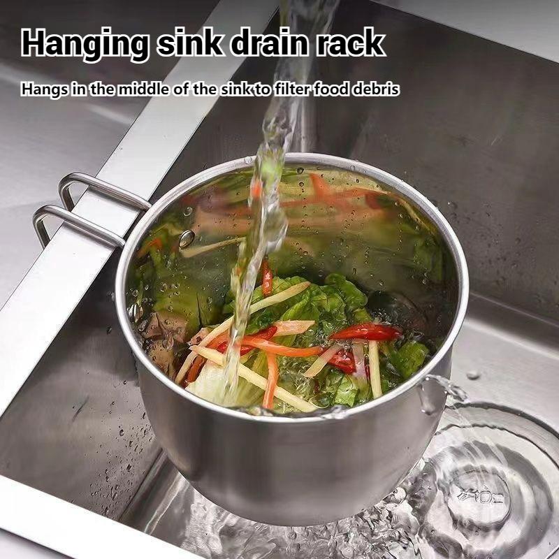 Sink Draining Hanging Basket Kitchen Sponge Rag Storage Rack Kitchen Sink Residue Filtration Anti-clogging Draining Basket