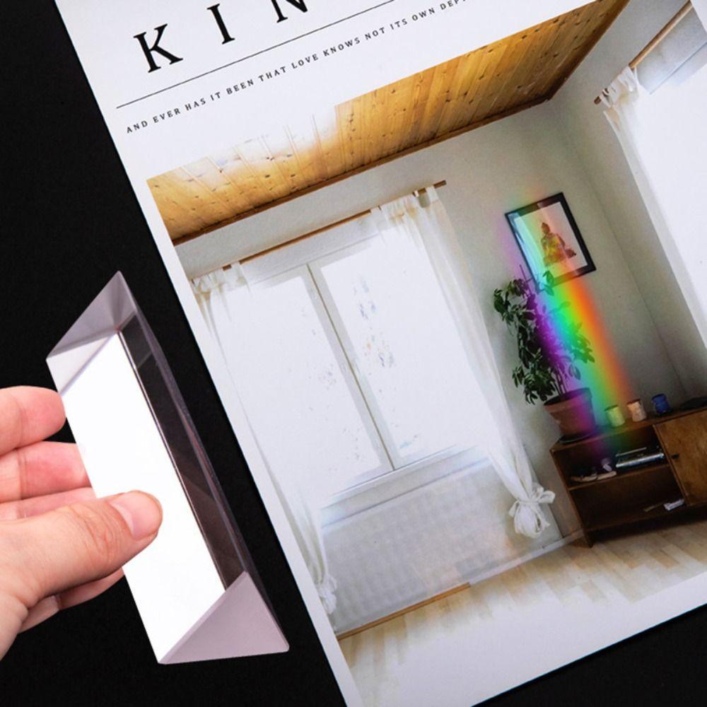 Crystal Physical Optics Prism Optical Glass Seven Colors Rainbow Triangular Prism Prism Design Seven Color Triprism Students