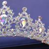 Wedding Hair Tiara Crystal Bridal Tiara Crown Silver Color Diadem Veil Tiaras Wedding Hair Accessories Headpieces Head Jewelry