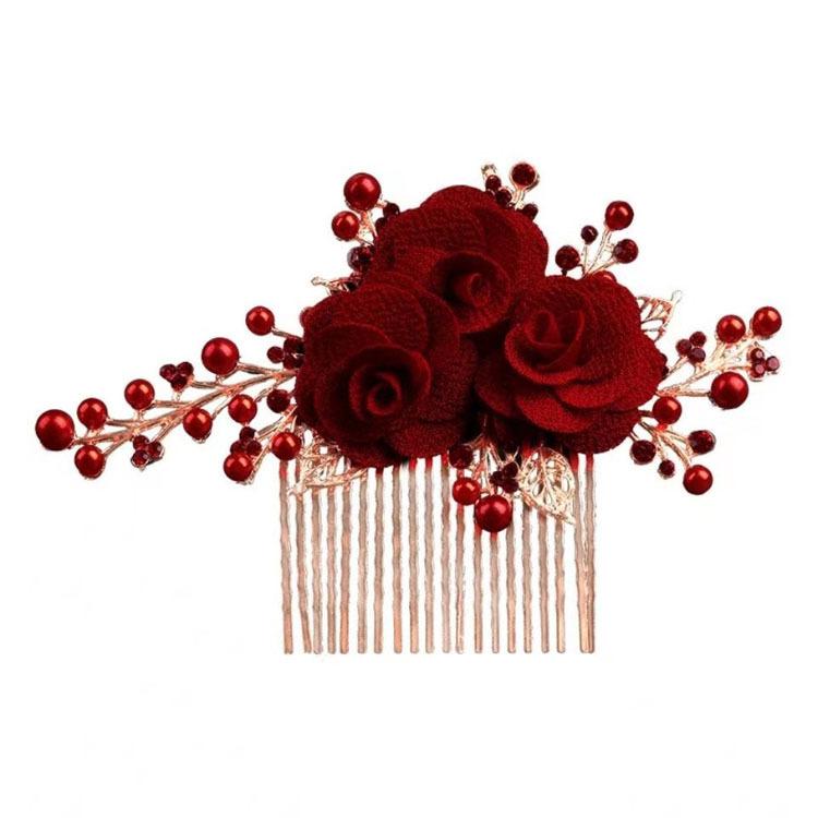 Xi Popo Brautlicher Hochsteckkamm mit Blumendesign für Hochzeiten und Bankette