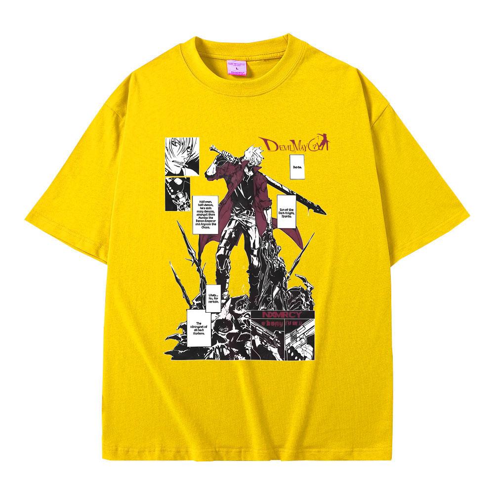 Anime Devil May Cry Syn Spardy Dante Koszulka z grafiką Mężczyźni Kobiety Manga Luźne Koszulki Męskie Codzienne Bawełniane Vintage Koszulki
