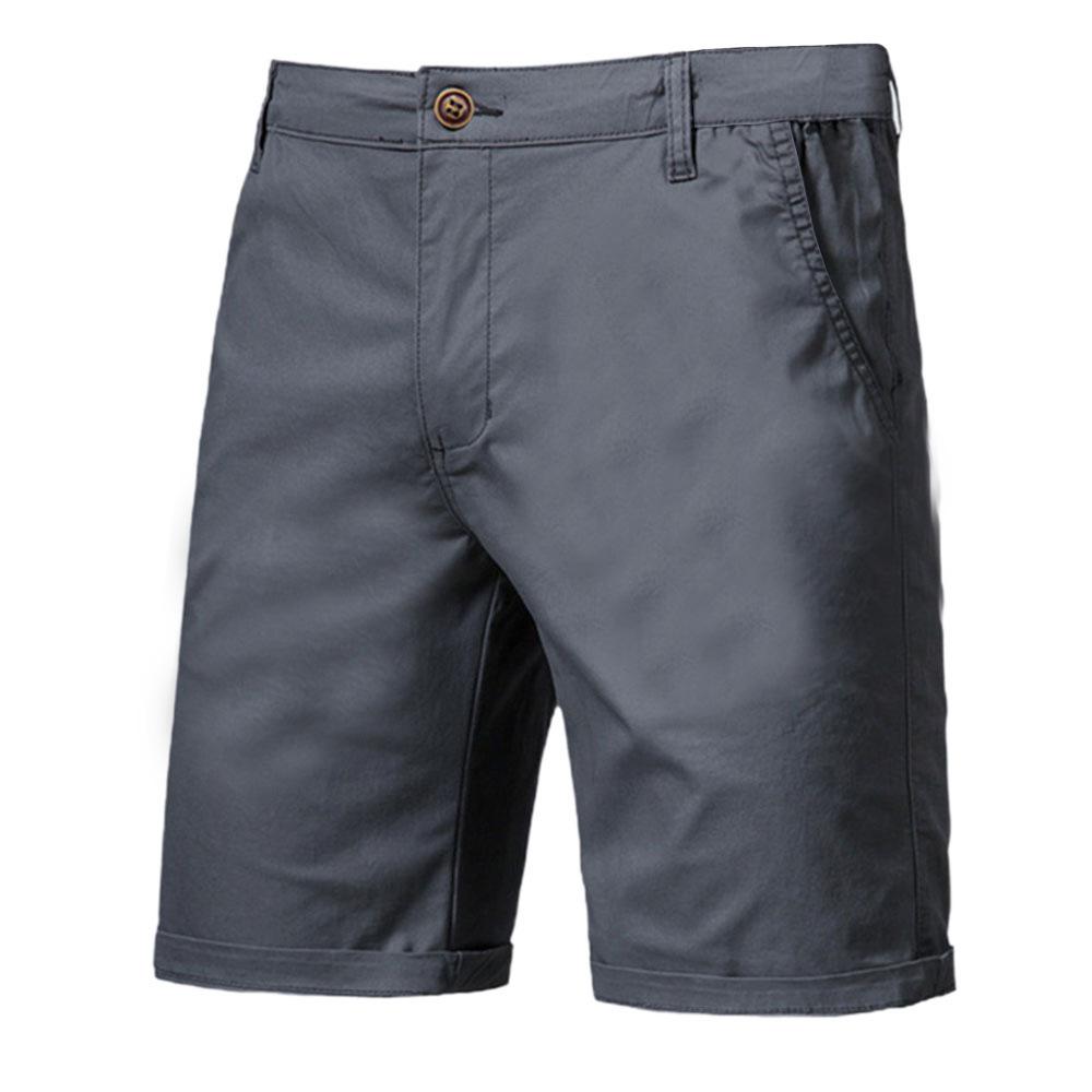 Sommer Baumwolle Uni Shorts Herren Hohe Qualität Lässig Business Sozial Elastischer Bund Herren Shorts Badeshorts Gerade Fünf-Punkt-Hose Werkzeugshorts Herren