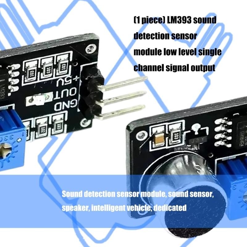 Einstellbare Empfindlichkeit LM393 Schallsensoren Modul Low-Level-Signalausgang Kompatibel für DIY-Elektronik und Hausautomationssysteme