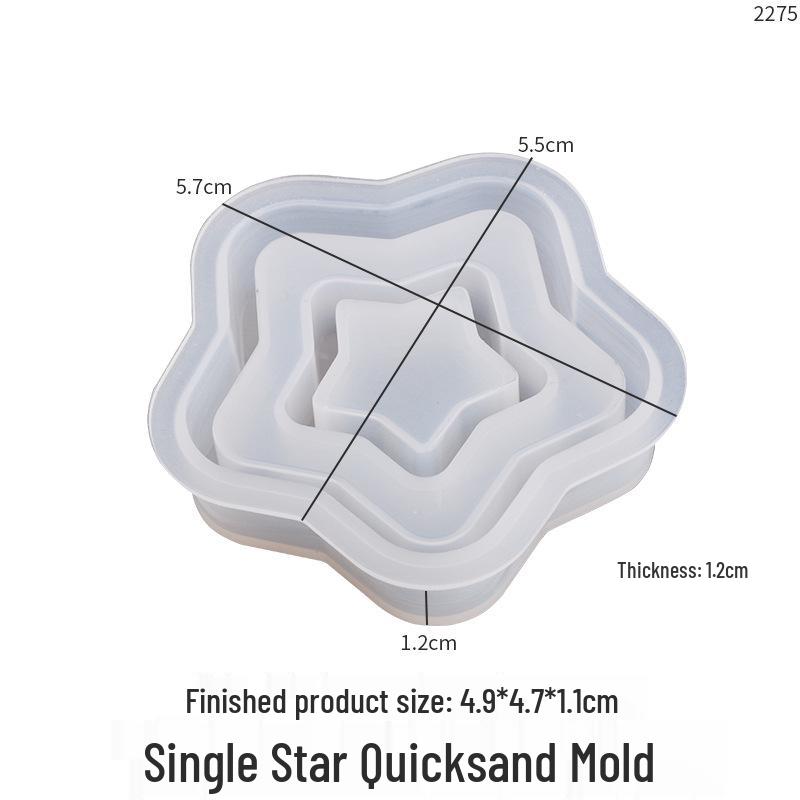 Poppy DIY Epoxy Resin Star Moon Double Layer Sand Keychain Silicone Mold