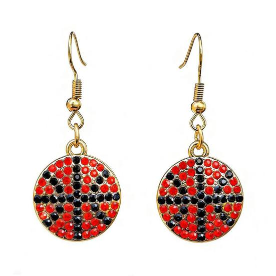 

1 Pair Hook Earrings Rhinestone Inlay Football Theme Design Drop Earrings Sports Style Jewelry Gift Everyday Wear B